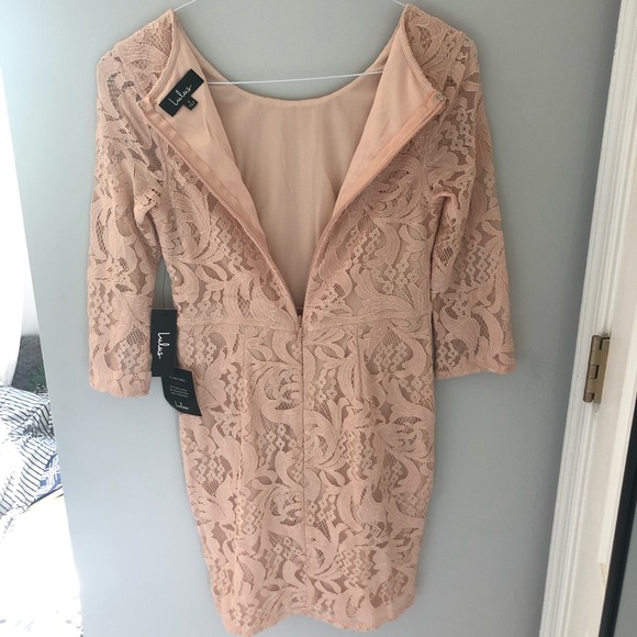 NEW LULUS Blush Pink Lace Dress - Picture 10 of 10